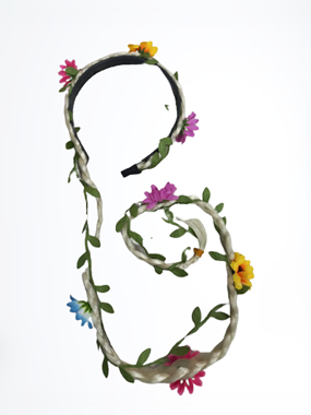 קשת עם צמה ארוכה משולבת פרחים : image 1 קשת עם צמה ארוכה משולבת פרחים : image 1