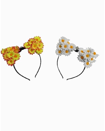 קשת אוזניים עם פרחים +אורות לד