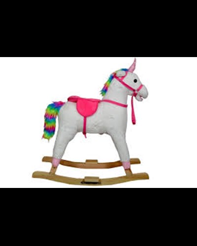 חד קרן נדנדה גדול מעץ מוזיקלי / 65 ס"מ