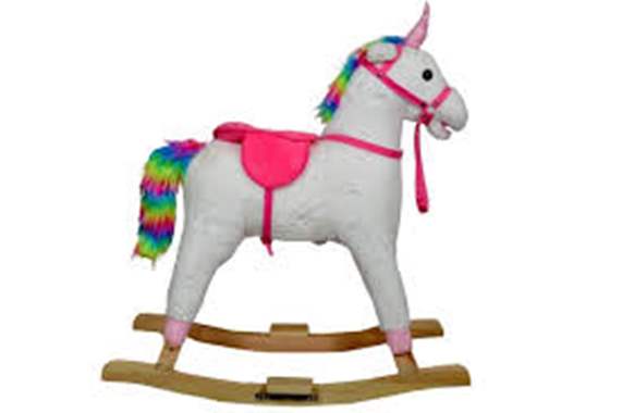 חד קרן נדנדה גדול מעץ מוזיקלי / 65 ס"מ : image 1