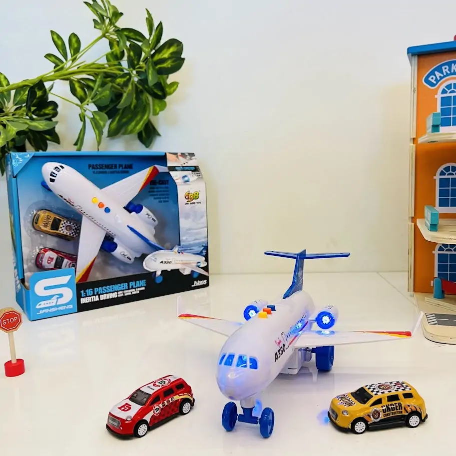 מטוס נוסעים פריקשיין עם מוזיקה ואורות / מידות 28.5*26.5 ס"מ : image 2