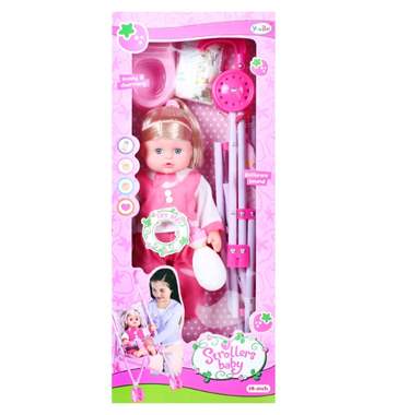 מארז עגלה עם בובה ואביזרים / מידות 50*25 ס"מ : image 1