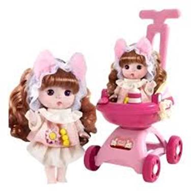 בובה על עגלה עם מוט דחיפה / מיקס דוגמאות : image 2