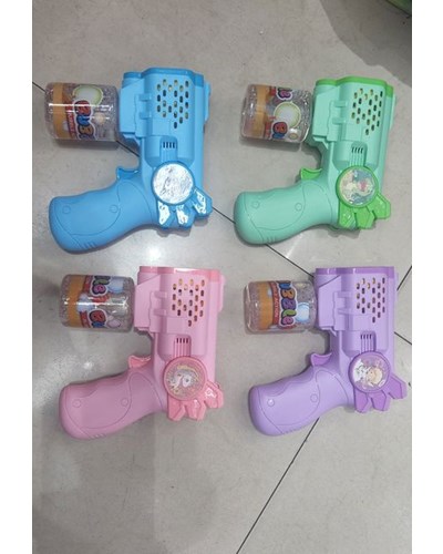 אקדח בועות מולטי / עיצובי חיות / מיקס 4 צבעים / ארוז כל יח