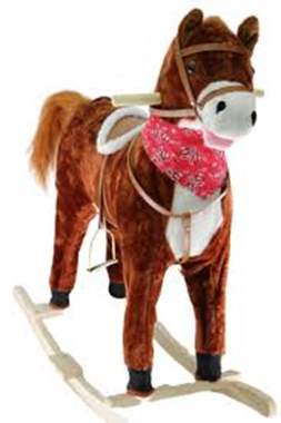 סוס נדנדה מעץ מוזיקלי מזיז פה וזנב : image 1